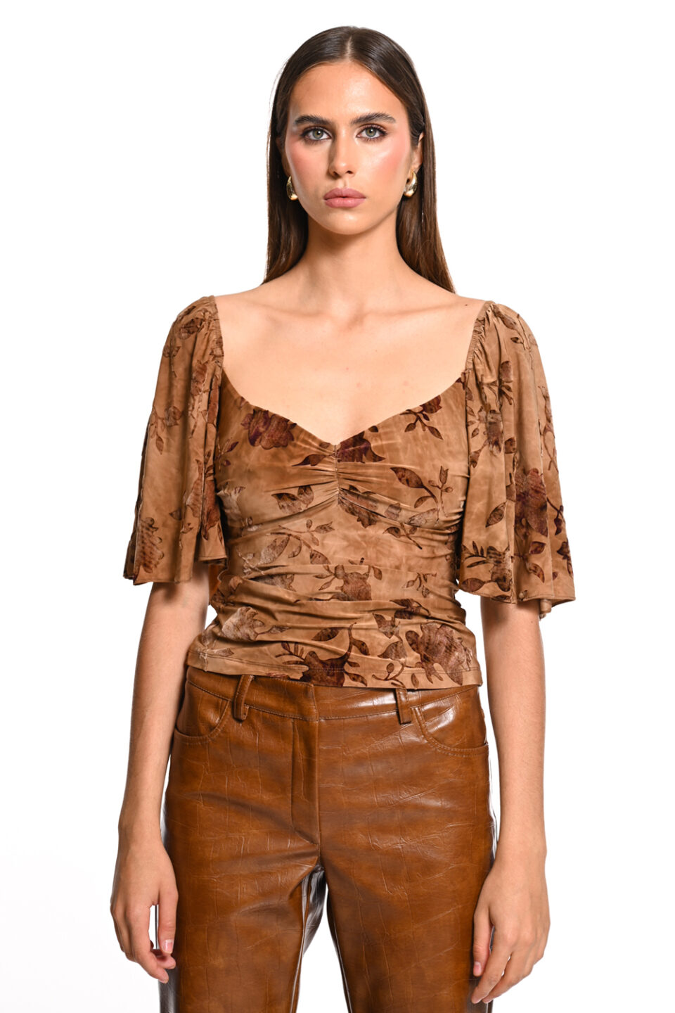Floral off-shoulder τοπ
