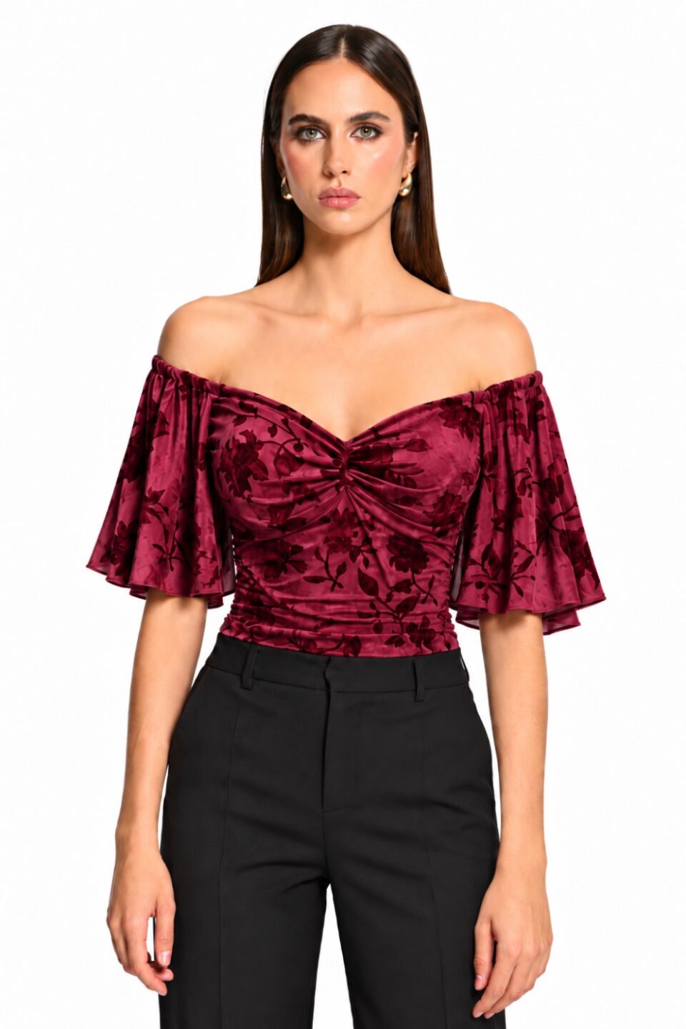 Floral off-shoulder τοπ